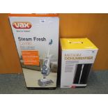 A Vax Steam Fresh combi cleaner in original box and a Von Haus de-humidifier,