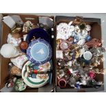 A quantity of ceramics and glassware contained in two boxes, to include Royal Worcester,