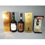 Lot to include a 75 cl bottle of Sandeman Fine Tawny Port, 20 % ABV, contained in presentation box,