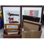 A large quantity of modern prints and picture frames,