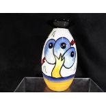 Lorna Bailey - a large bulbous vase decorated in the 'Bursley Way' pattern, approx 20 cm (h),