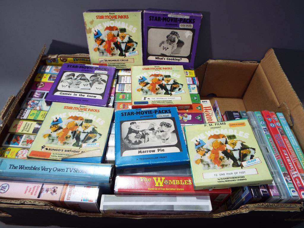 Wombles - a collection of Wombles related media to include VHS tapes of various Wombles episodes,