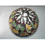 A Tiffany style glass lampshade / ceiling light with floral relief decoration approximate diameter