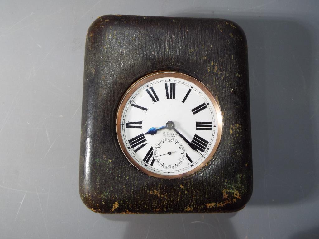 A white metal cased Goliath pocket watch, marked to the white dial 8-days, - Image 3 of 6