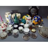 A mixed quantity of ceramic and glass items to include Royal Albert, Martell,