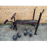 Gym Equipment - Max Muscle weights bench with weights and a spare Max Muscle weights 5 kg, 2.