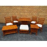 Conservatory set, comprising table and four chairs, coffee table and side table.