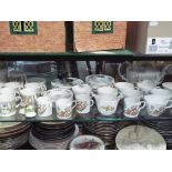 A large quantity of Aynsley Cottage Garden dinner and tea ware and a Shelley Apollo coffee service.