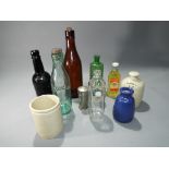 Breweriana - a mixture of empty and full glass bottles to include poison bottles.