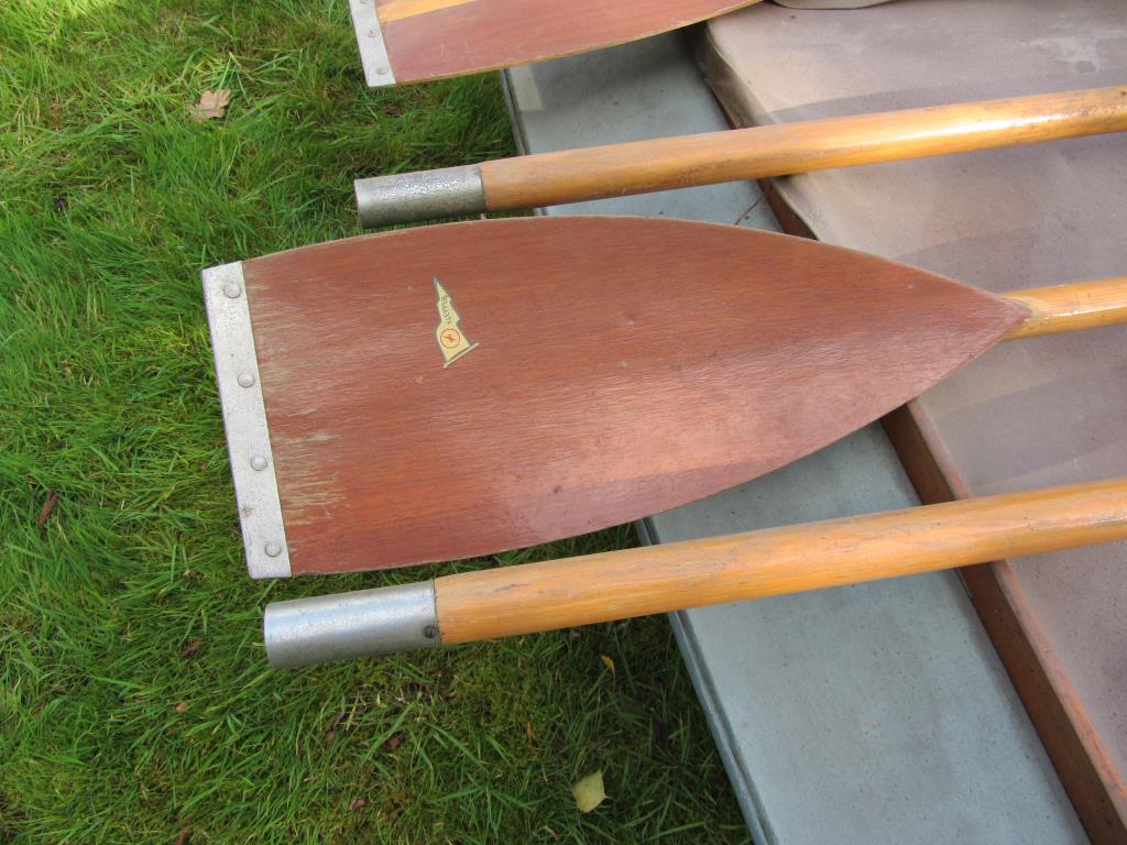 A vintage Kayak and three pairs of paddles, the kayak approx 4. - Image 3 of 3