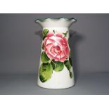 Wemyss Ware - A Wemyss vase with flared, frilled rim, decorated in the Cabbage Rose pattern,