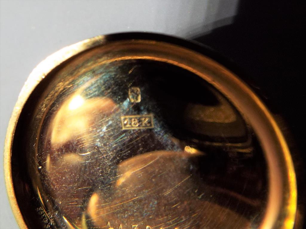 A lady's 18 carat gold pocket watch, the case with foliate and floral engraving, - Image 3 of 5