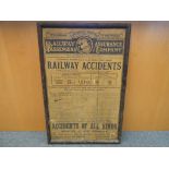 Railwayana - a vintage Railway Passenger's Assurance Company wooden sign,