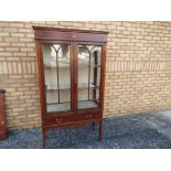 Large glazed display cabinet over two draws, approximately 172 cm x 96 cm x 36 cm.