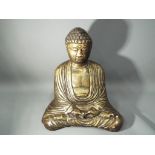 A large good quality plaster Buddha approximate height 39 cm x 35 cm