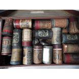 A vintage case containing in approximately 50 phonograph wax cylinders in original cases.