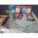 Cartography - a quantity of ordinance survey maps, four large maps, depicting Merseyside,