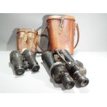 A pair of WW1 (World War One) British Officer's binoculars in case (optics appear clear,