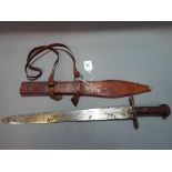 Sudanese Kaskara Sword - a late 19th century antique African Kaskara Sword with white metal