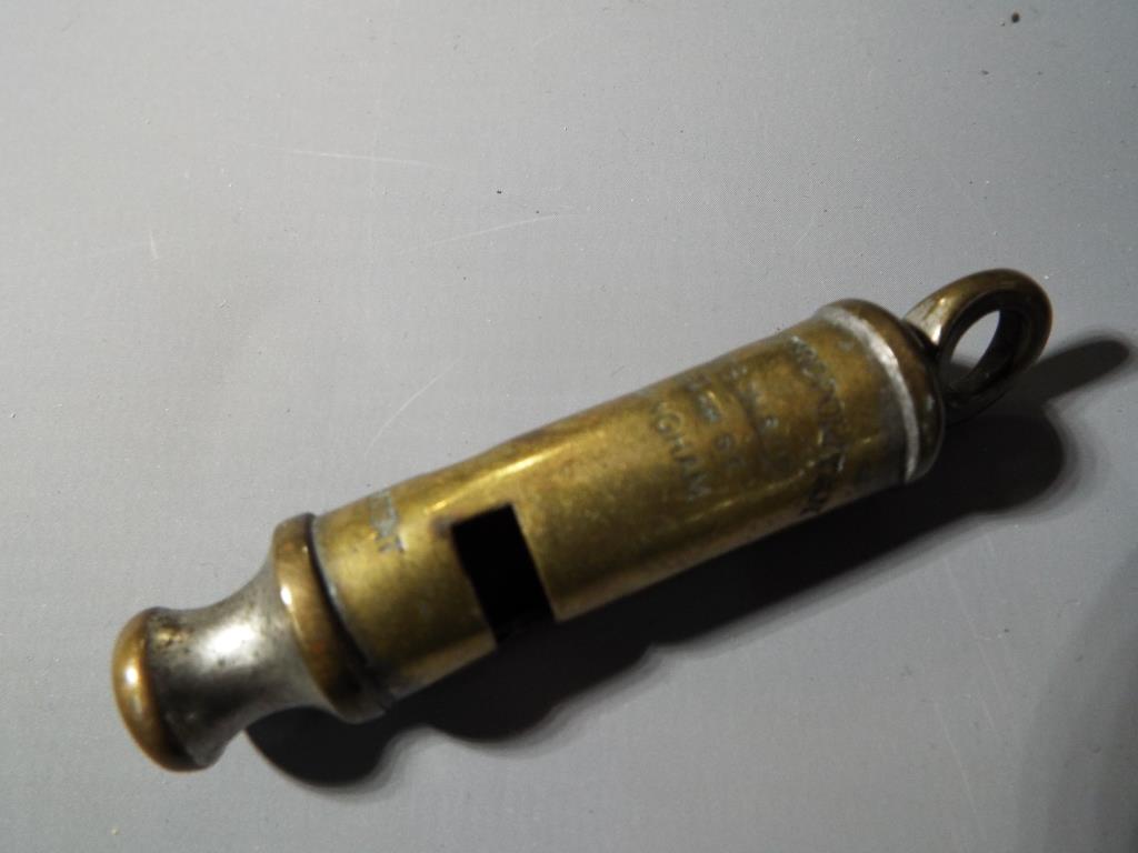 A good mixed lot to include a Metropolitan Police whistle inscribed The Metropolitan J. - Image 3 of 3