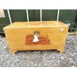 An Oriental carved linen box,