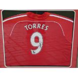A signed Fernando Torres Liverpool shirt with certificate of authenticity,