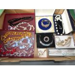 A box containing a large quantity of predominantly modern costume jewellery with minimal use to