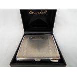 A George VI silver Lady's powder compact with mirror intact,