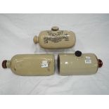 Doulton - three stoneware foot warmers, one by Doulton Lambeth Potteries,