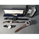 A small collection of vintage and modern wrist watches, including Accurist, Ardan, Crane,