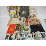 A mixed lot of various ephemera to include postcards, Cunard menus, Coronation commemorative items,