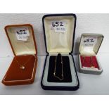 9 carat - a pair of 9 carat gold drop earrings decorated with hearts stamped 375,