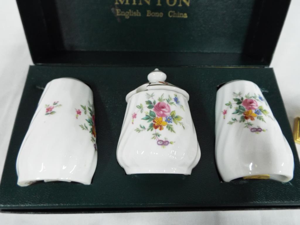 Minton - a three-piece Minton condiment set in original box, four wristwatches to include Sekonda, - Image 3 of 3