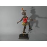 Articulated metal model, depicting a Can Can dancer on stand, approximately 30 cm[h].