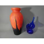 Art Glass - Two pieces of art glass to include Adrian Sankey, largest piece approximately 30 cm.