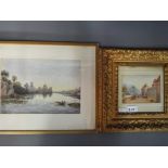 A watercolour depicting a Penbrook Castle 1864 mounted and framed under glass, unsigned,
