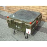 Military - a British military ammunition box bearing crows foot / wide arrow and branding made into