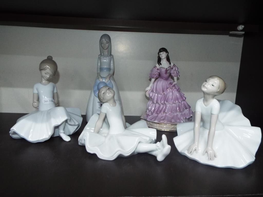 Three Nao ballerina figurines,