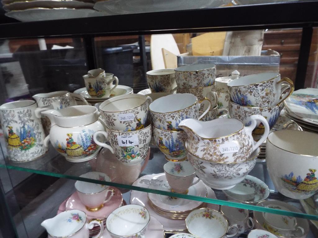 A quantity of tea ware in the Crinoline Lady pattern Please note - this lot cannot be packed but we - Image 2 of 4