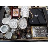 A mixed to include plated ware, Oriental tea set, Chinon cinecamera in case,