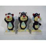 Lorna Bailey - A set of three Lorna Bailey cats entitled 'See No Evil, Hear No Evil, Speak No Evil',