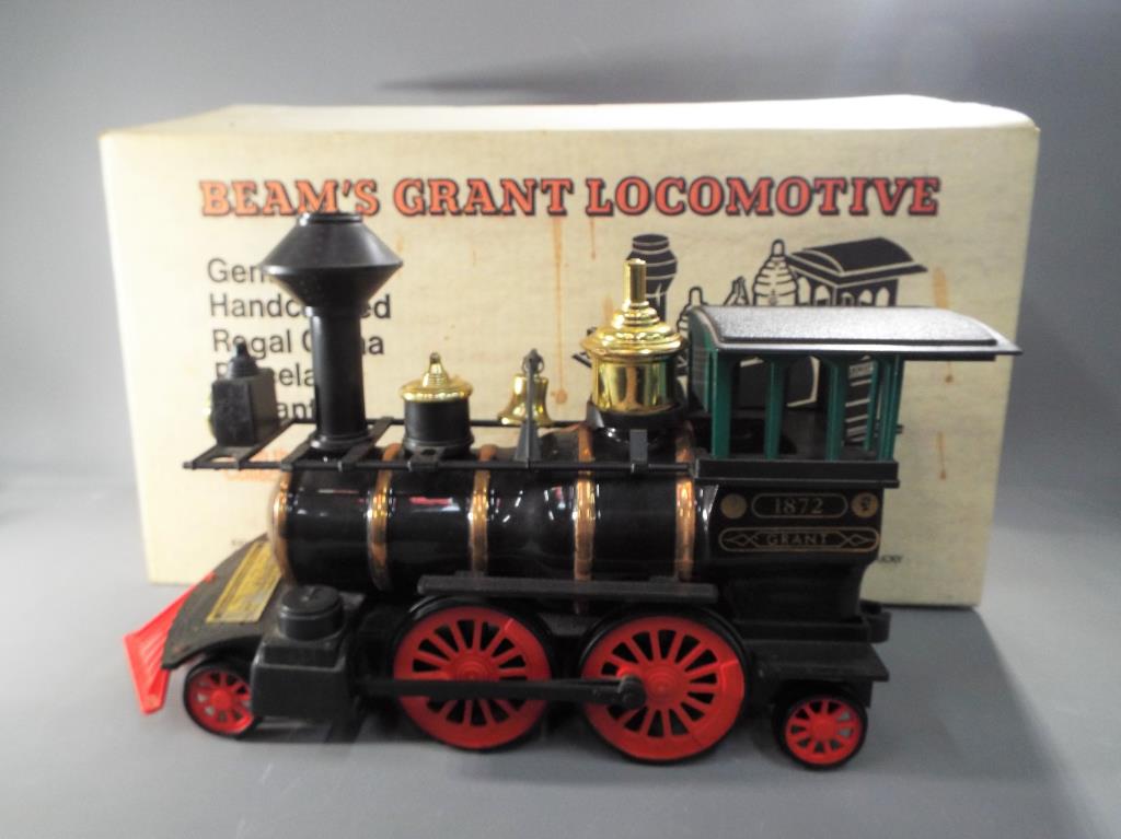 Jim Beam - A ceramic decanter depicting an 1872 Grant Locomotive containing 40% ABV Kentucky