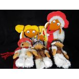 Wombles - three child's back-packs in the form of Wombles characters together with two fabric