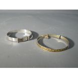 Two silver baby's bangles