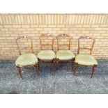 Four good quality hairs with upholstered seats and carved detailing [4].