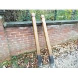 Stair parts - two matched oak newel posts, approx 156 cm (h),