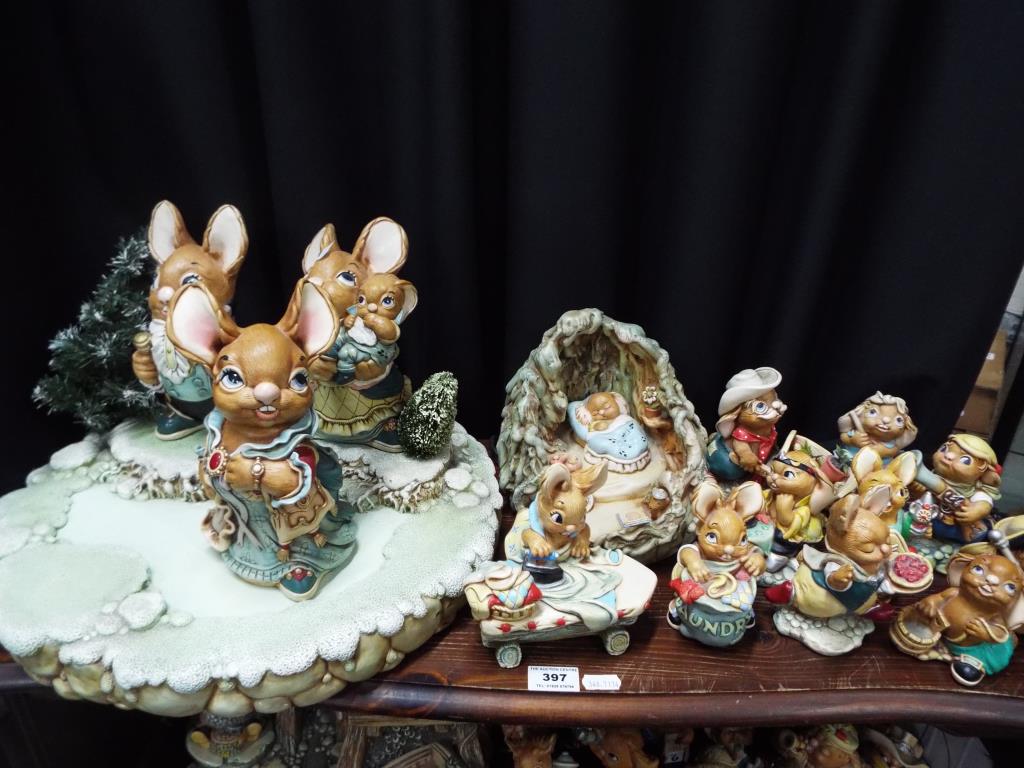 A quantity of Pendelfin figurines and display stands, largest approximately 21 cm [H], - Image 3 of 4