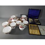 A Royal Tuscan tea service comprising plates, cups, saucers,