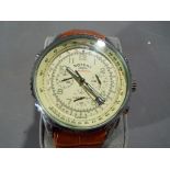 Rotary - a gentleman's multiple dial Rotary Chrono Speed wristwatch with leather strap,