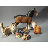 A good mixed lot of Beswick animal and bird figures to include a Bullfinch 1042,